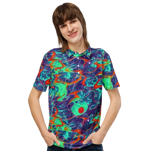 Cosmic Meltwater on a Men's Slim Fit Polo Shirt