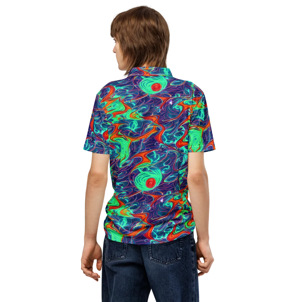 Cosmic Meltwater on Men's Slim Fit Polo Shirt — Back