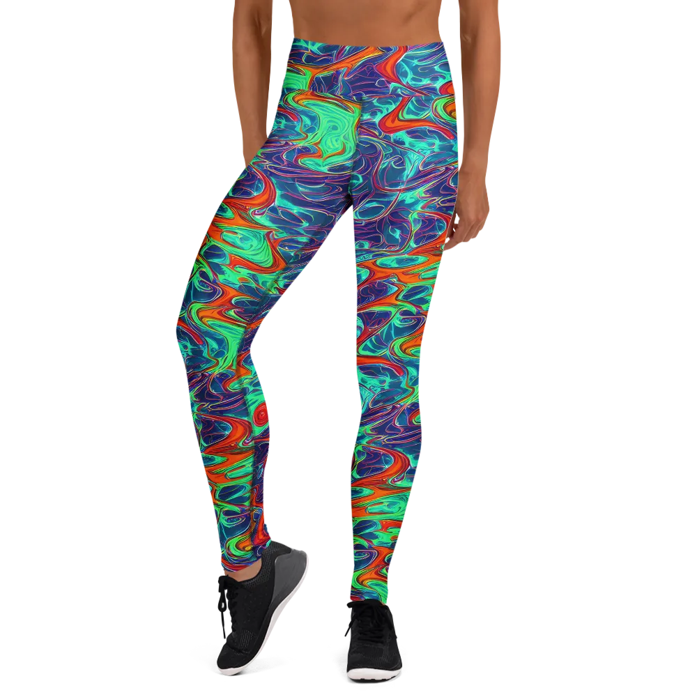 Cosmic Meltwater on Yoga Leggings — Front