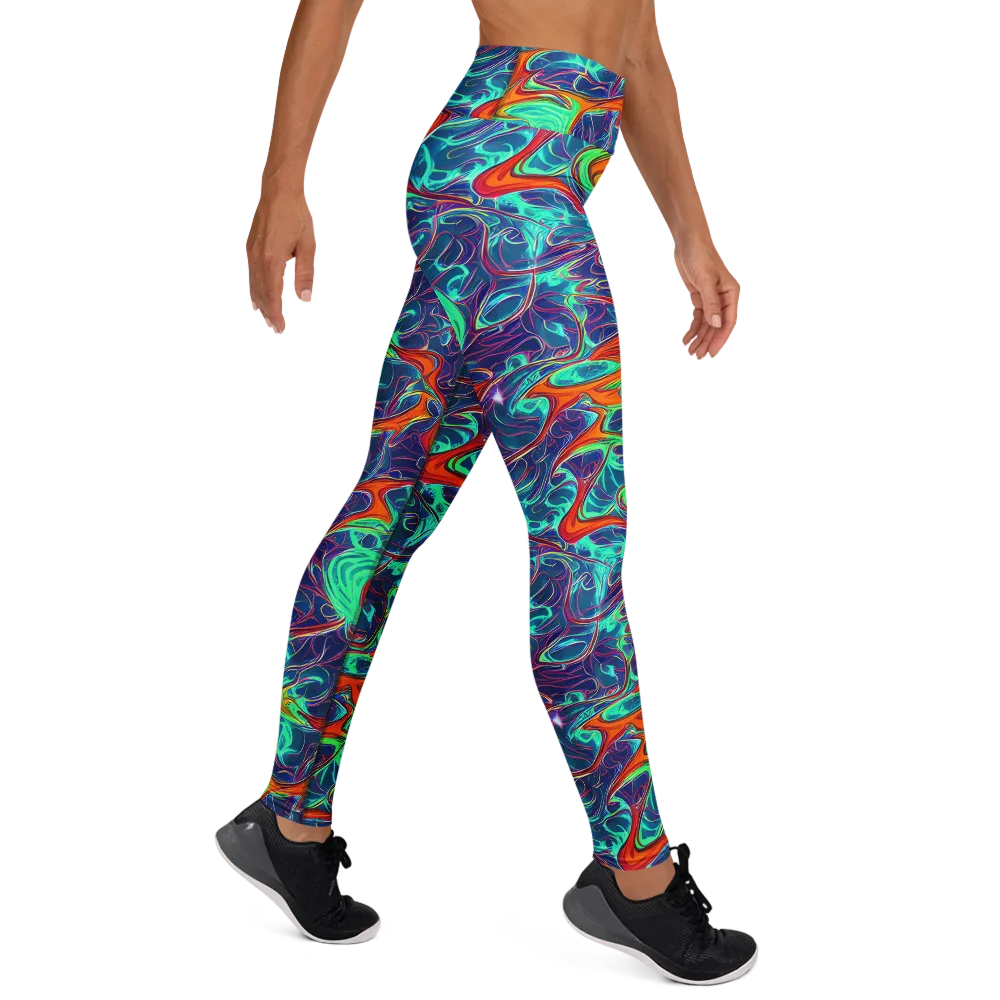 Cosmic Meltwater on Yoga Leggings — Right