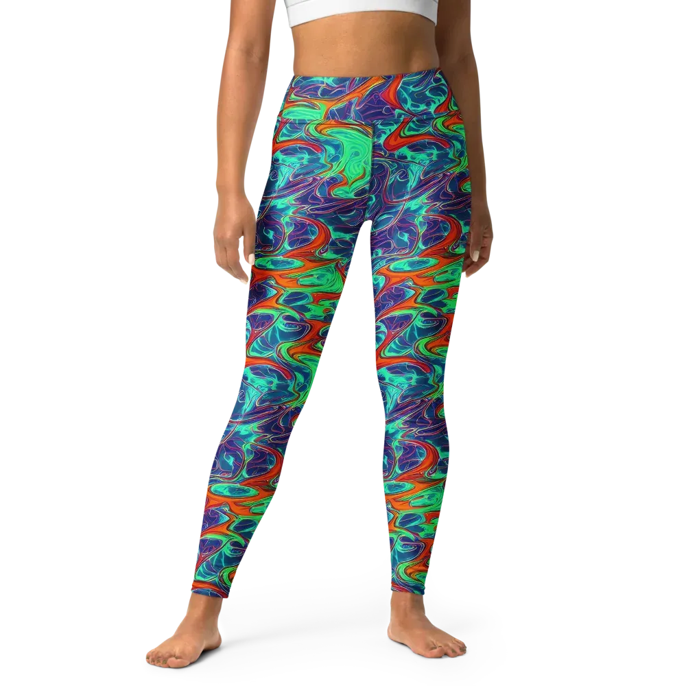 Cosmic Meltwater on Yoga Leggings — Front