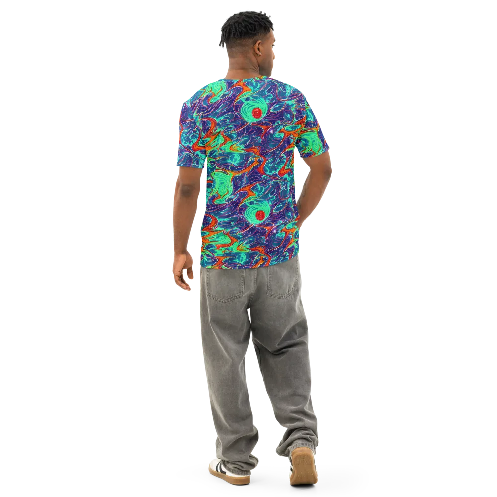 Cosmic Meltwater on Men's Cotton Crew Neck T-Shirt — Back