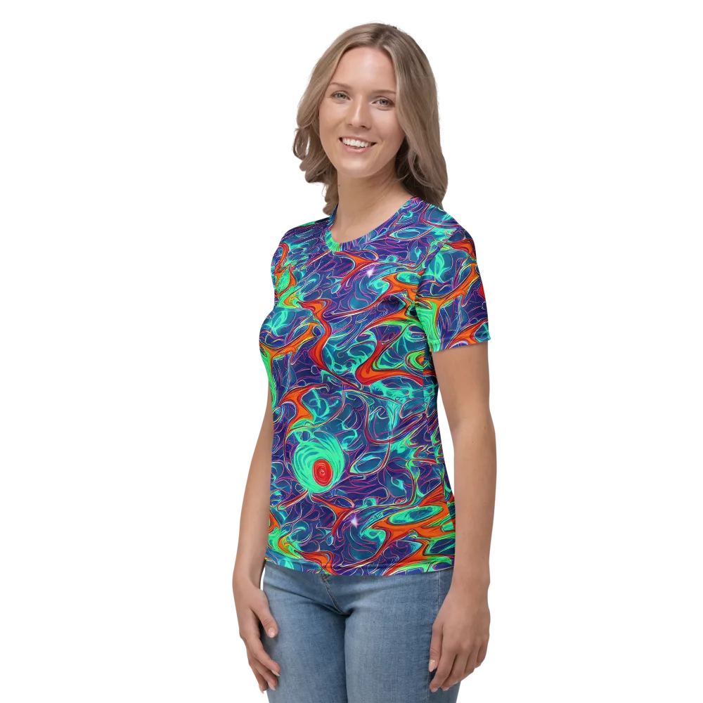 Cosmic Meltwater on Women's Crew Neck T-Shirt — Left