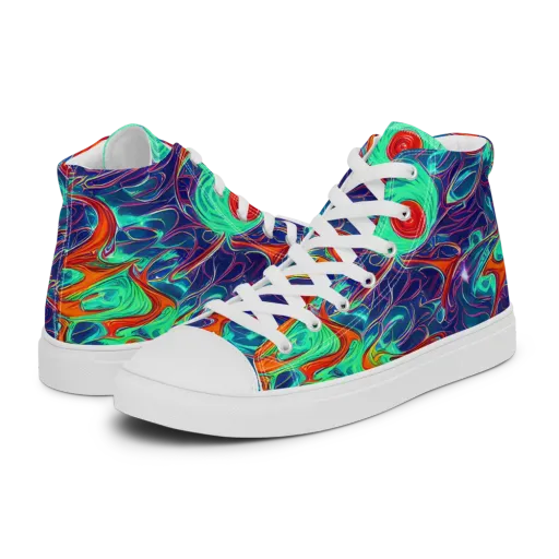 Cosmic Meltwater on a Women's High Top Canvas Shoes