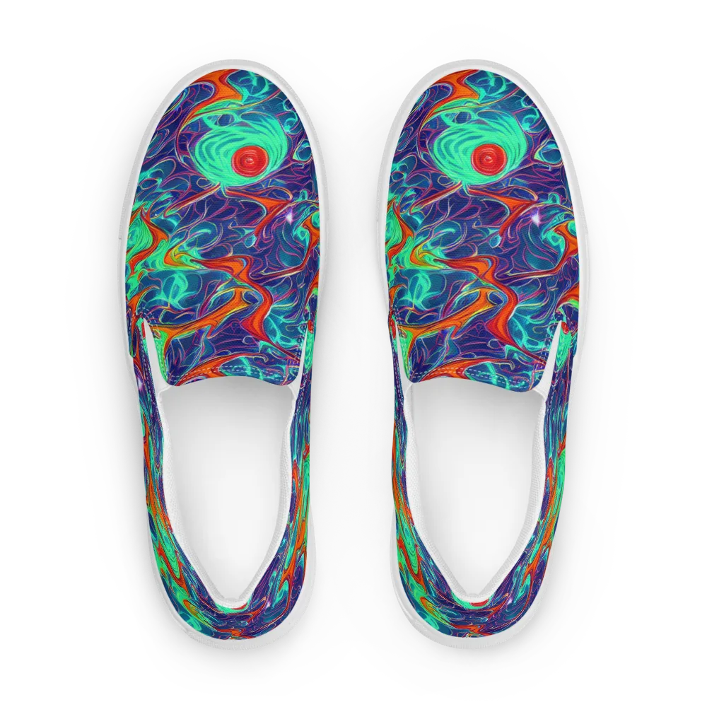Cosmic Meltwater on Men's Slip-On Canvas Shoes — Front