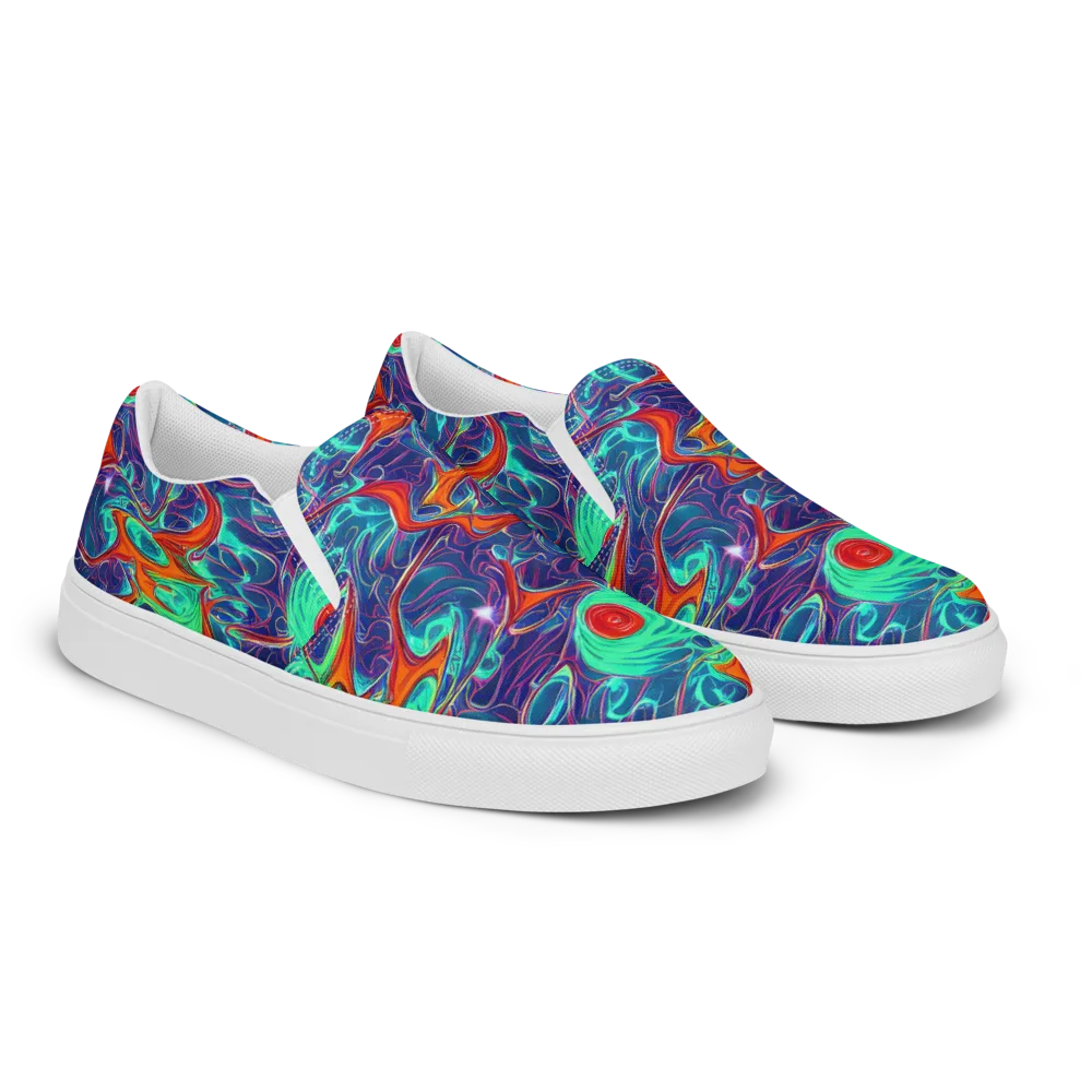 Cosmic Meltwater on Men's Slip-On Canvas Shoes — Right Front