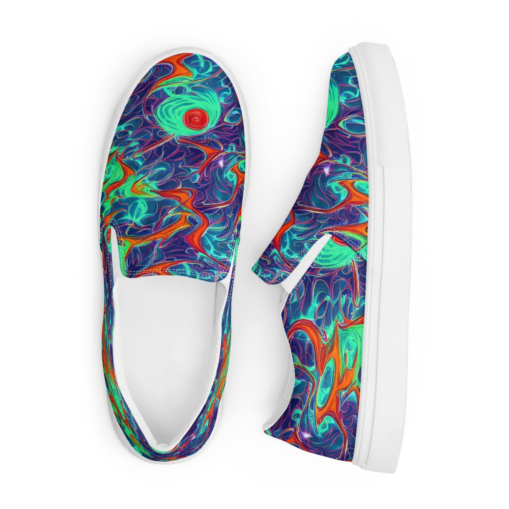 Cosmic Meltwater on Men's Slip-On Canvas Shoes — Front
