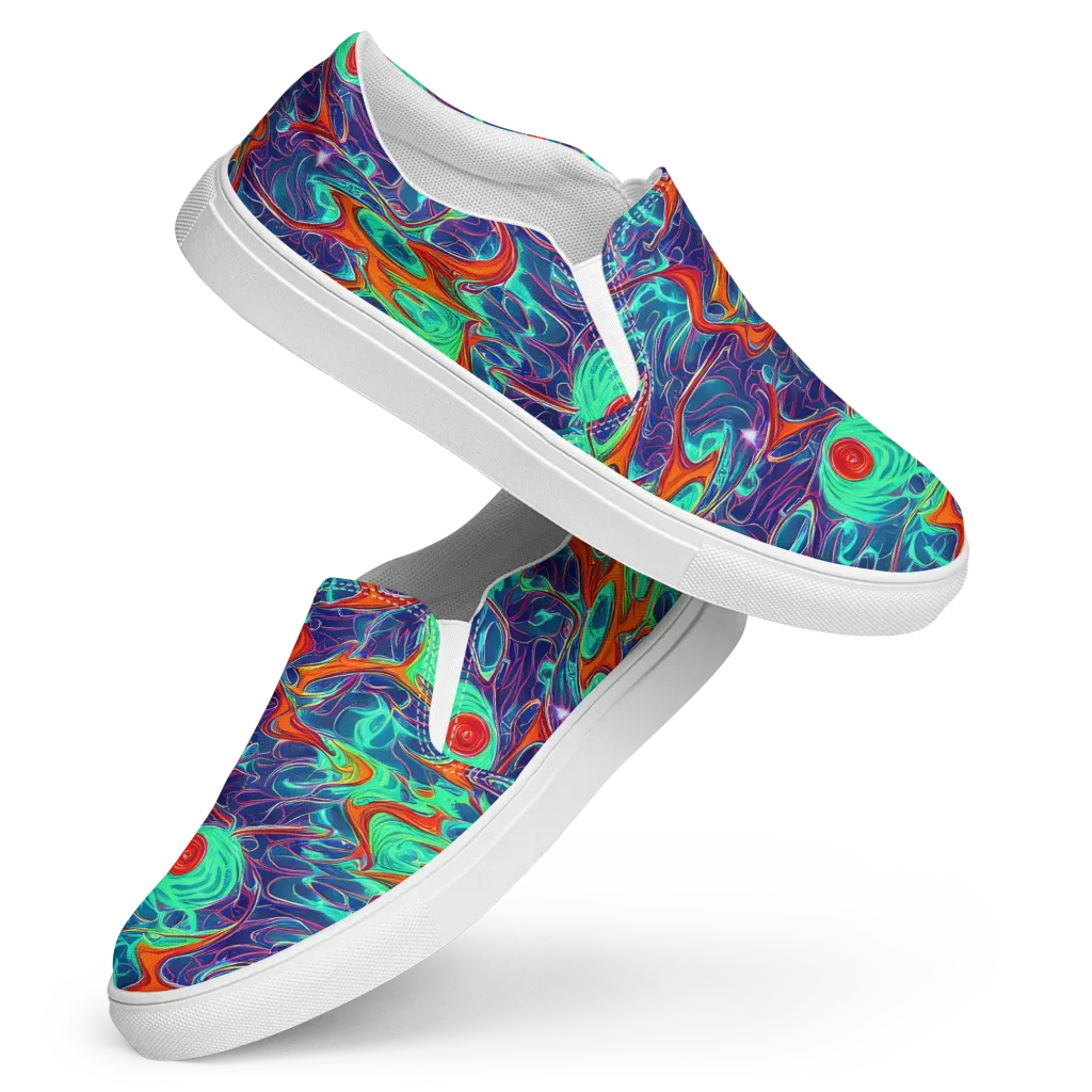 Cosmic Meltwater on Women's Slip-On Canvas Shoes — Front
