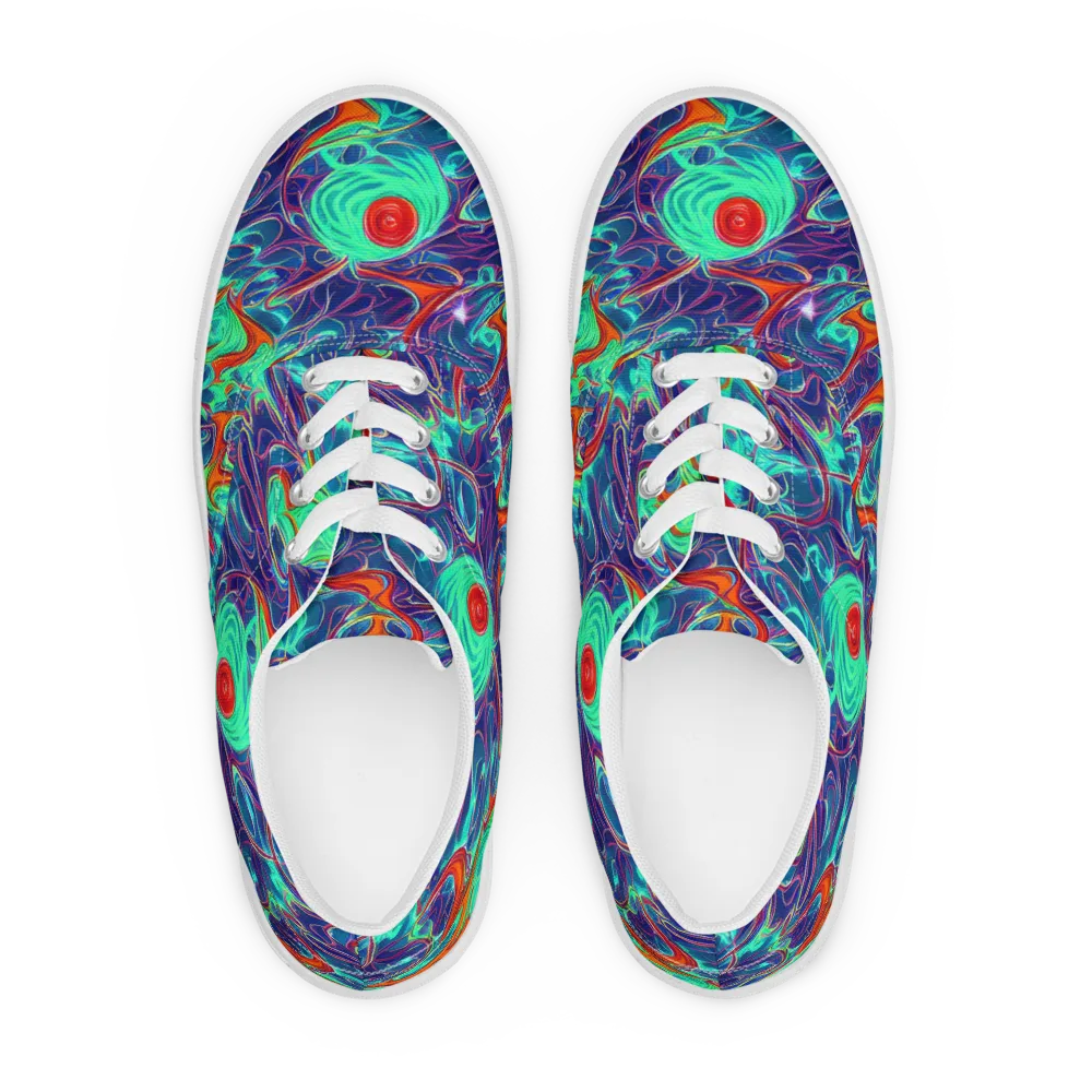 Cosmic Meltwater on Men's Lace-Up Canvas Shoes — Front