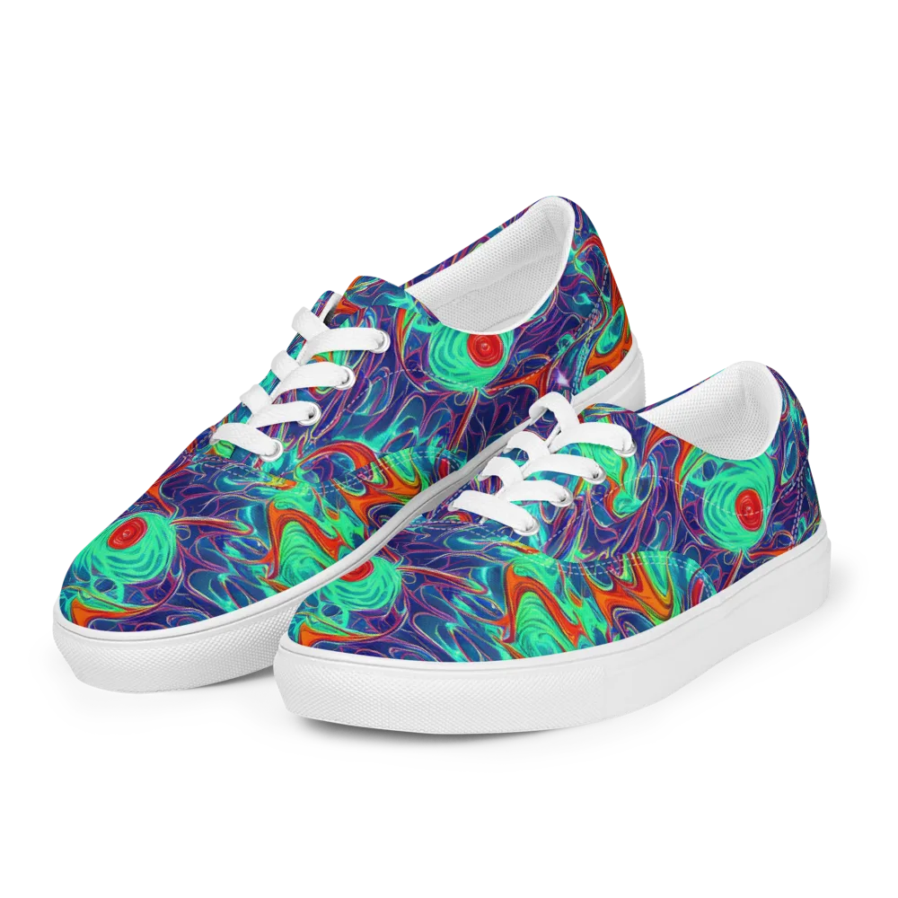 Cosmic Meltwater on Men's Lace-Up Canvas Shoes — Left Front