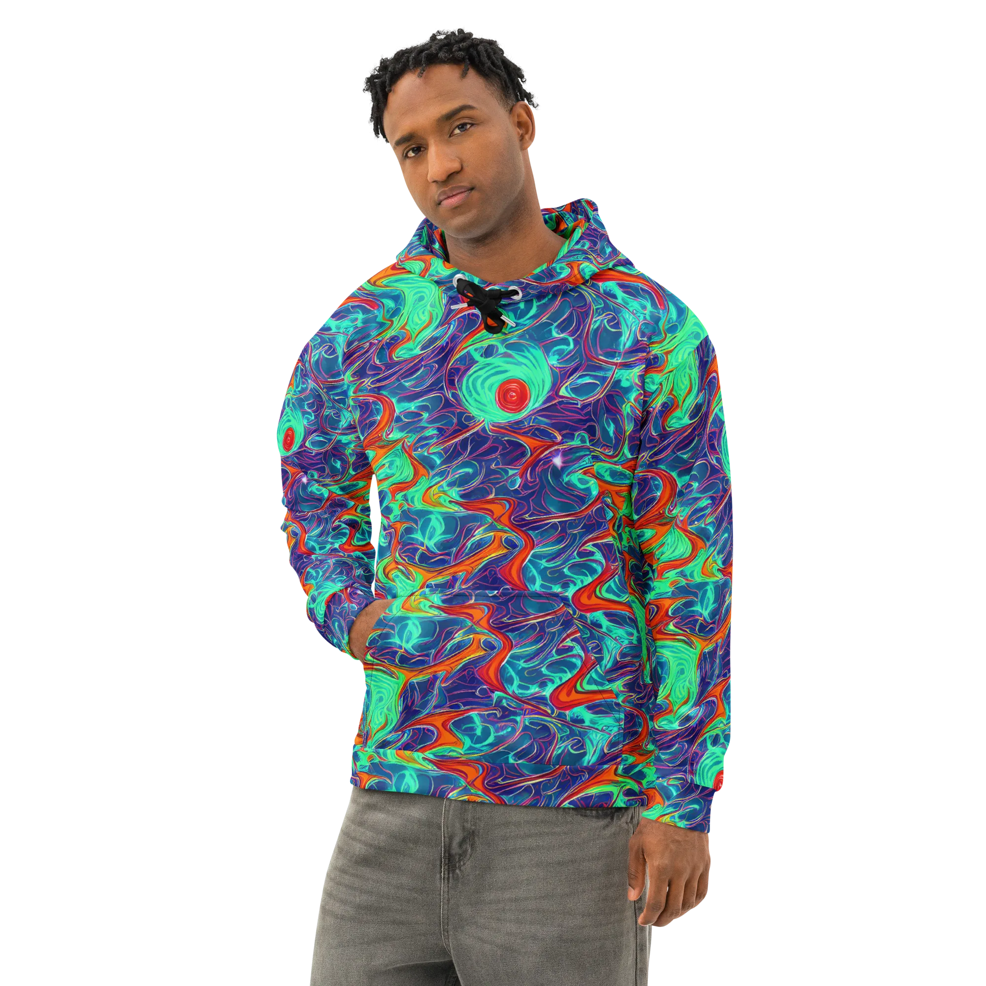 Cosmic Meltwater on Cotton Hoodie — Left Front
