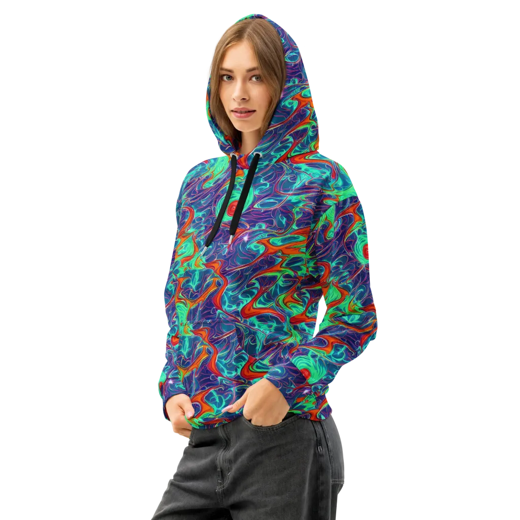 Cosmic Meltwater on Cotton Hoodie — Left Front