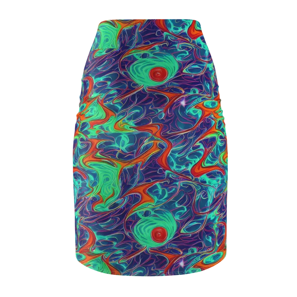 Cosmic Meltwater on Pencil Skirt — Back