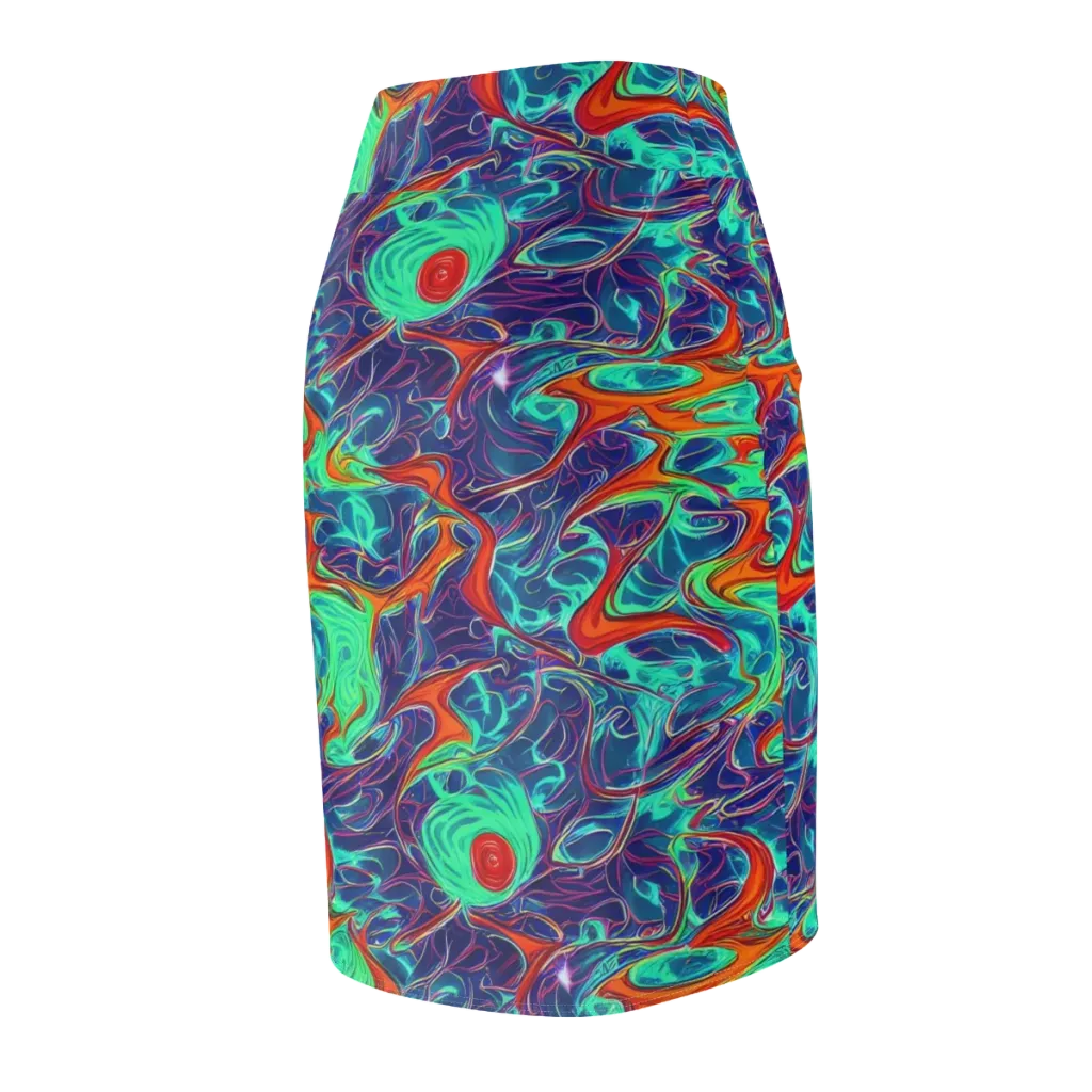 Cosmic Meltwater on Pencil Skirt — Back Side