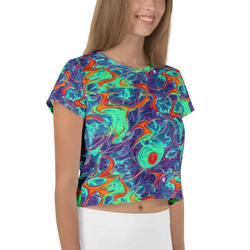 Cosmic Meltwater on a Crop Tee