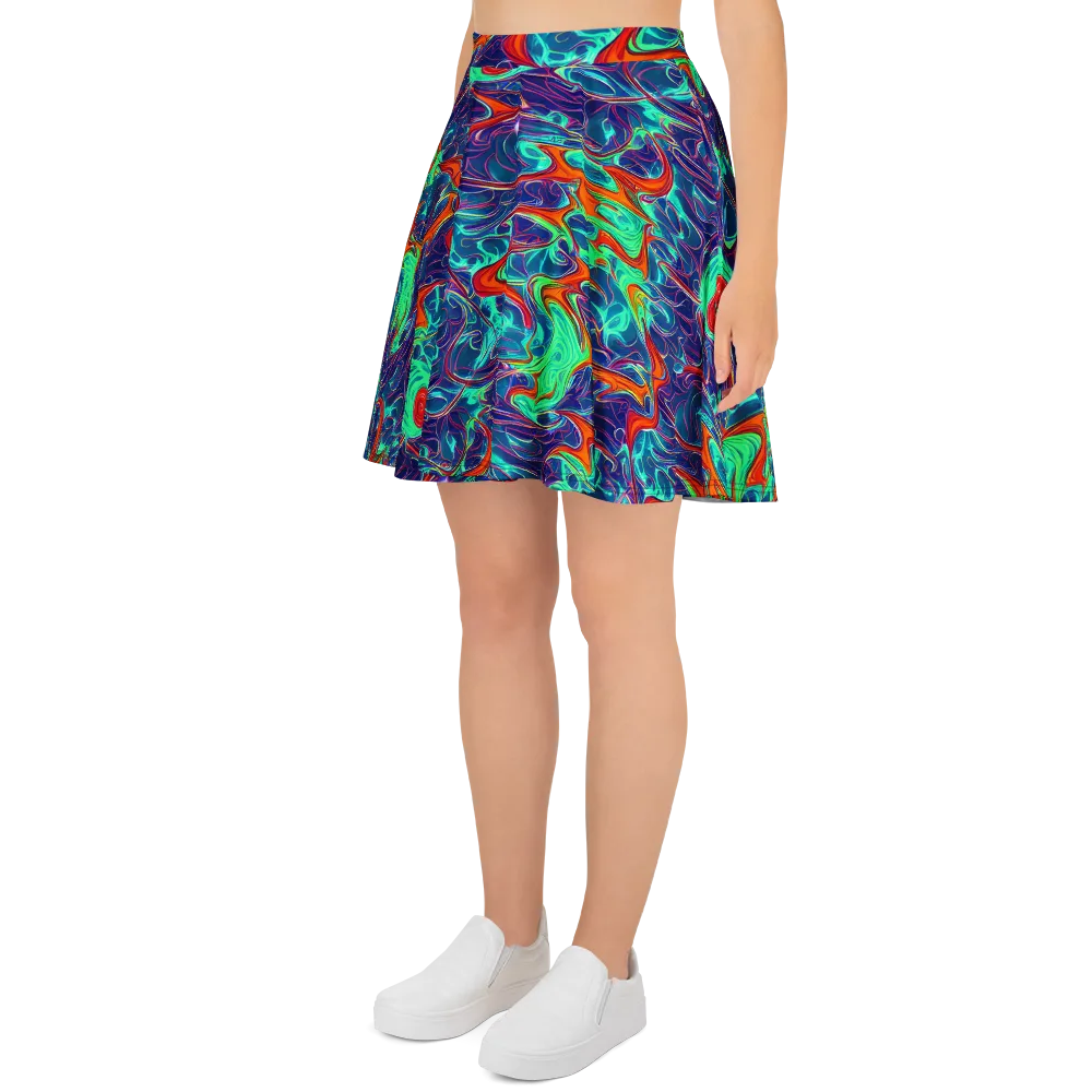 Cosmic Meltwater on Skater Skirt — Left