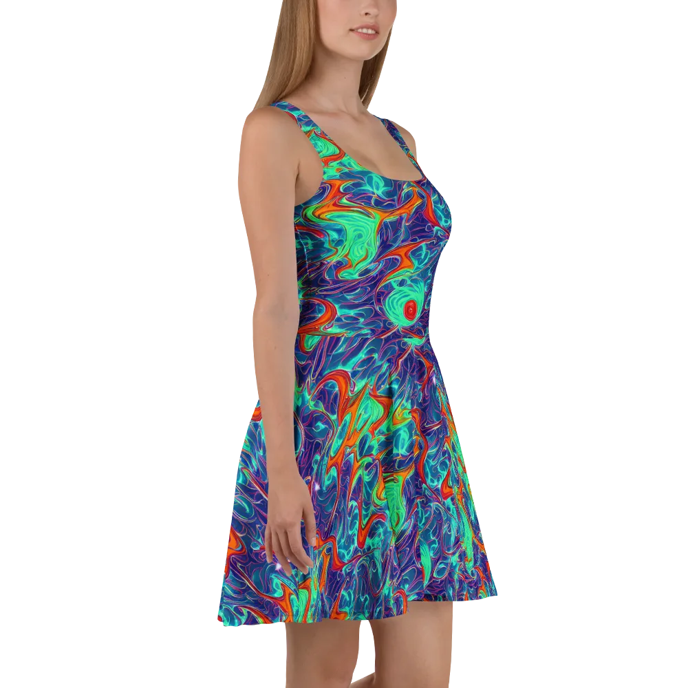 Cosmic Meltwater on Skater Dress — Right