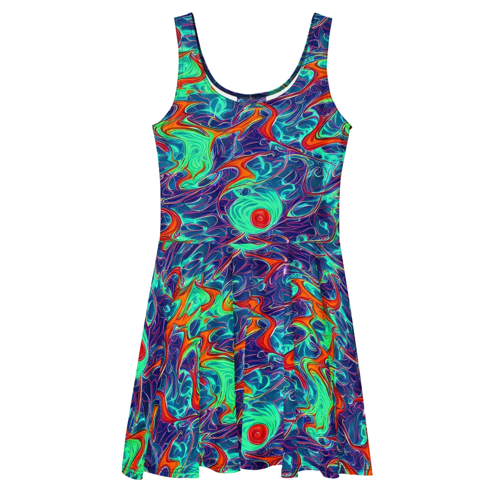 Cosmic Meltwater on Skater Dress — Front