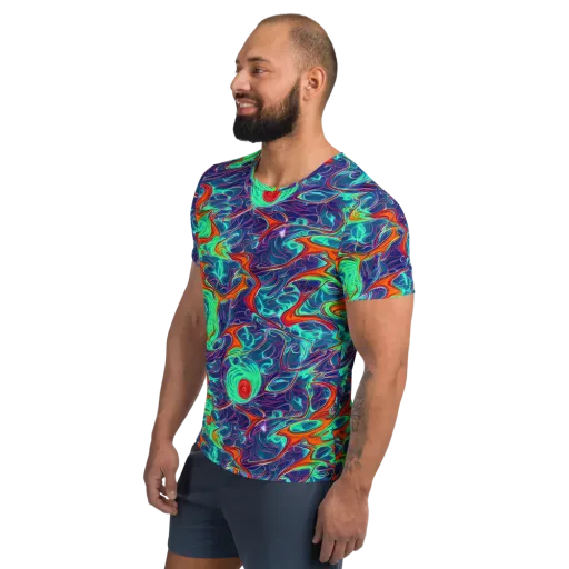 Cosmic Meltwater on a Men's Athletic T-Shirt