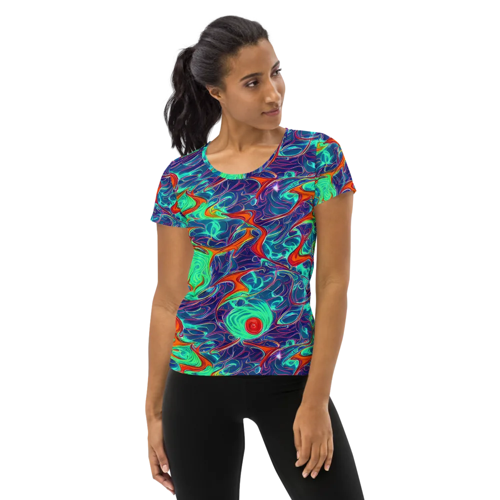 Cosmic Meltwater on Women's Athletic T-Shirt — Front