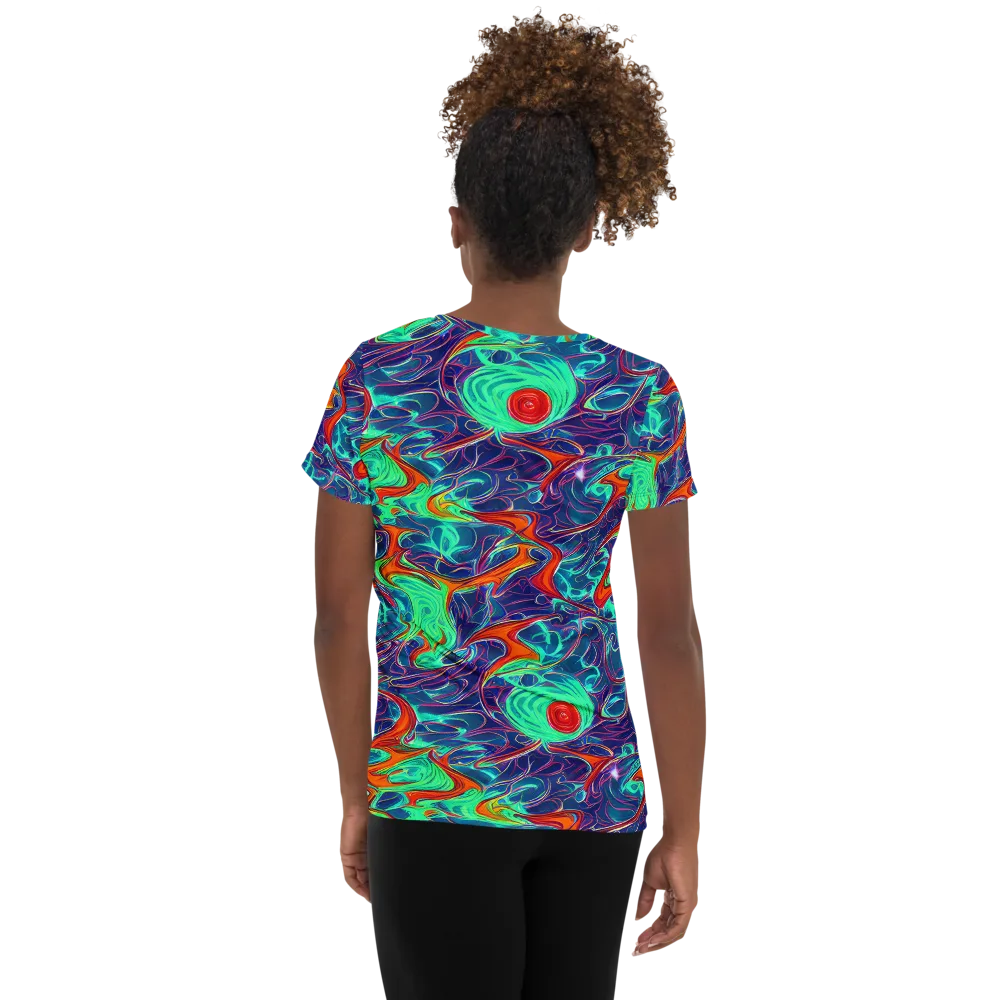 Cosmic Meltwater on Women's Athletic T-Shirt — Back