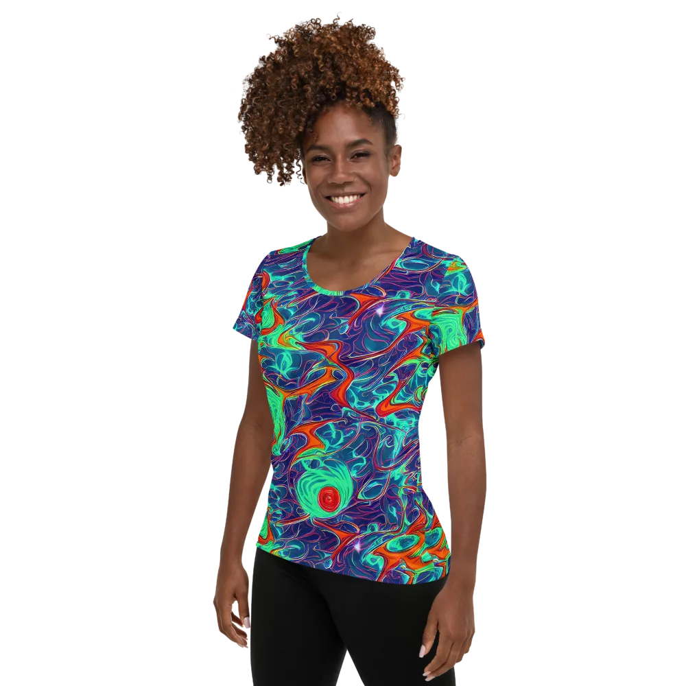 Cosmic Meltwater on Women's Athletic T-Shirt — Left