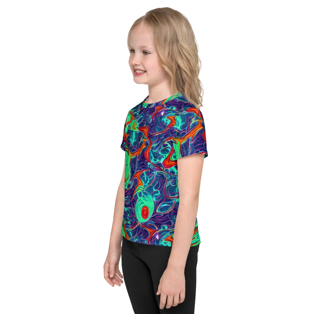 Cosmic Meltwater on Kids Crew Neck T-Shirt — Left