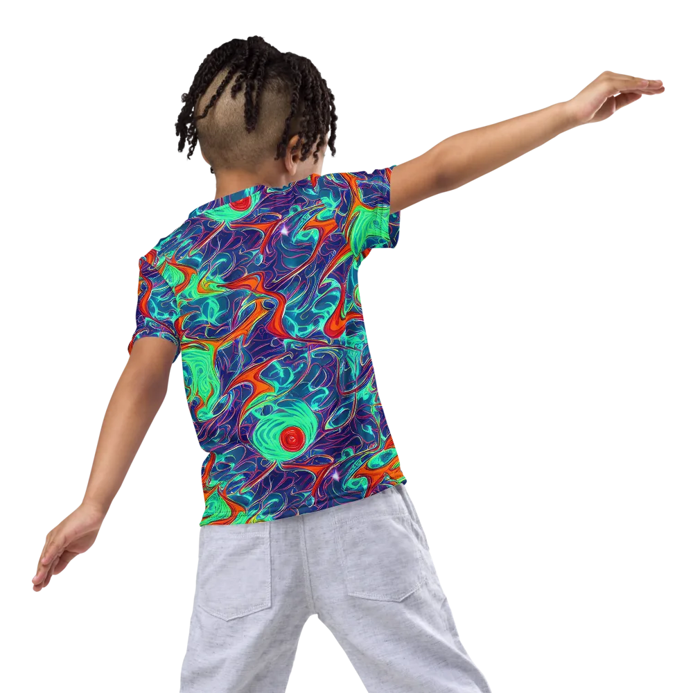 Cosmic Meltwater on Kids Crew Neck T-Shirt — Back