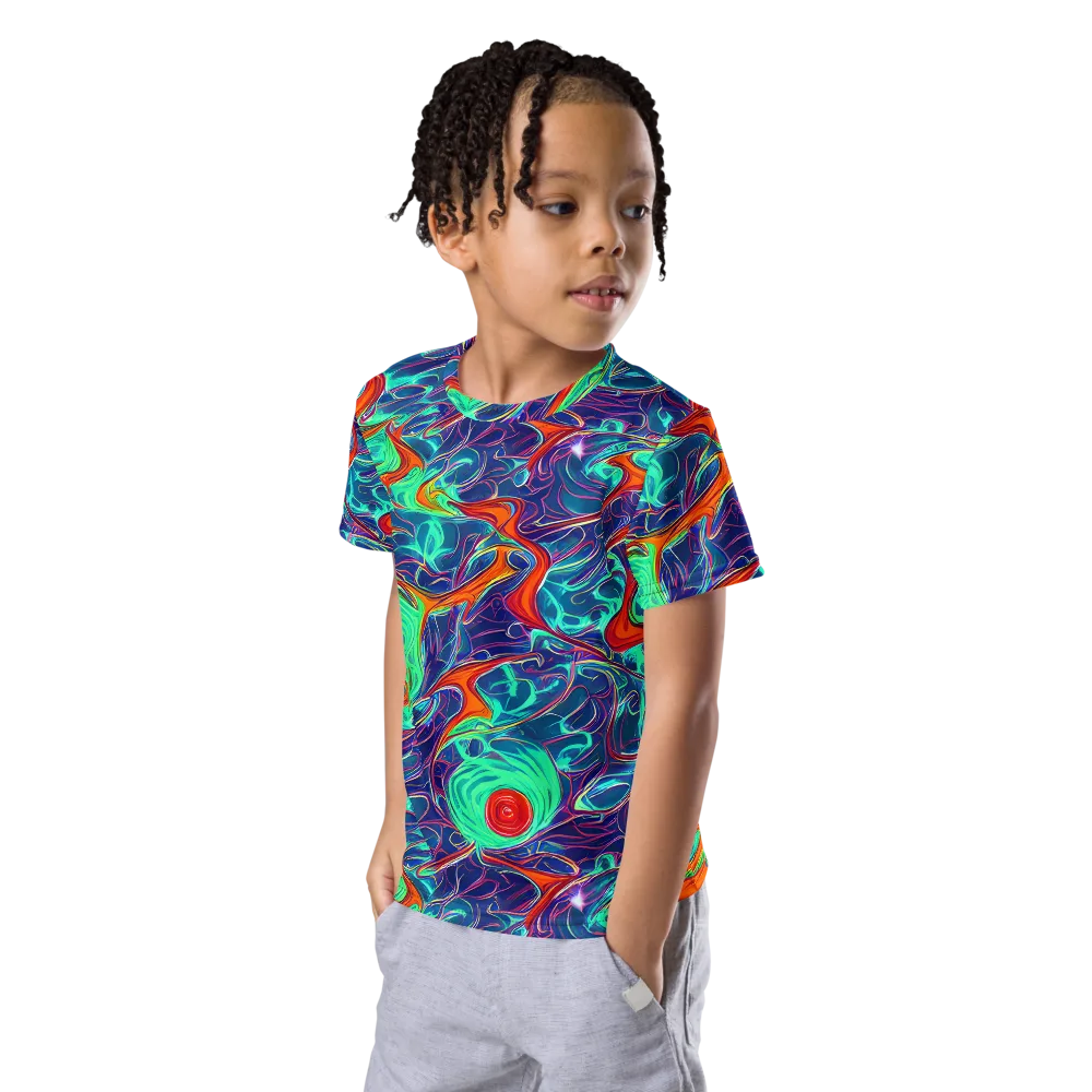 Cosmic Meltwater on Kids Crew Neck T-Shirt — Left Front