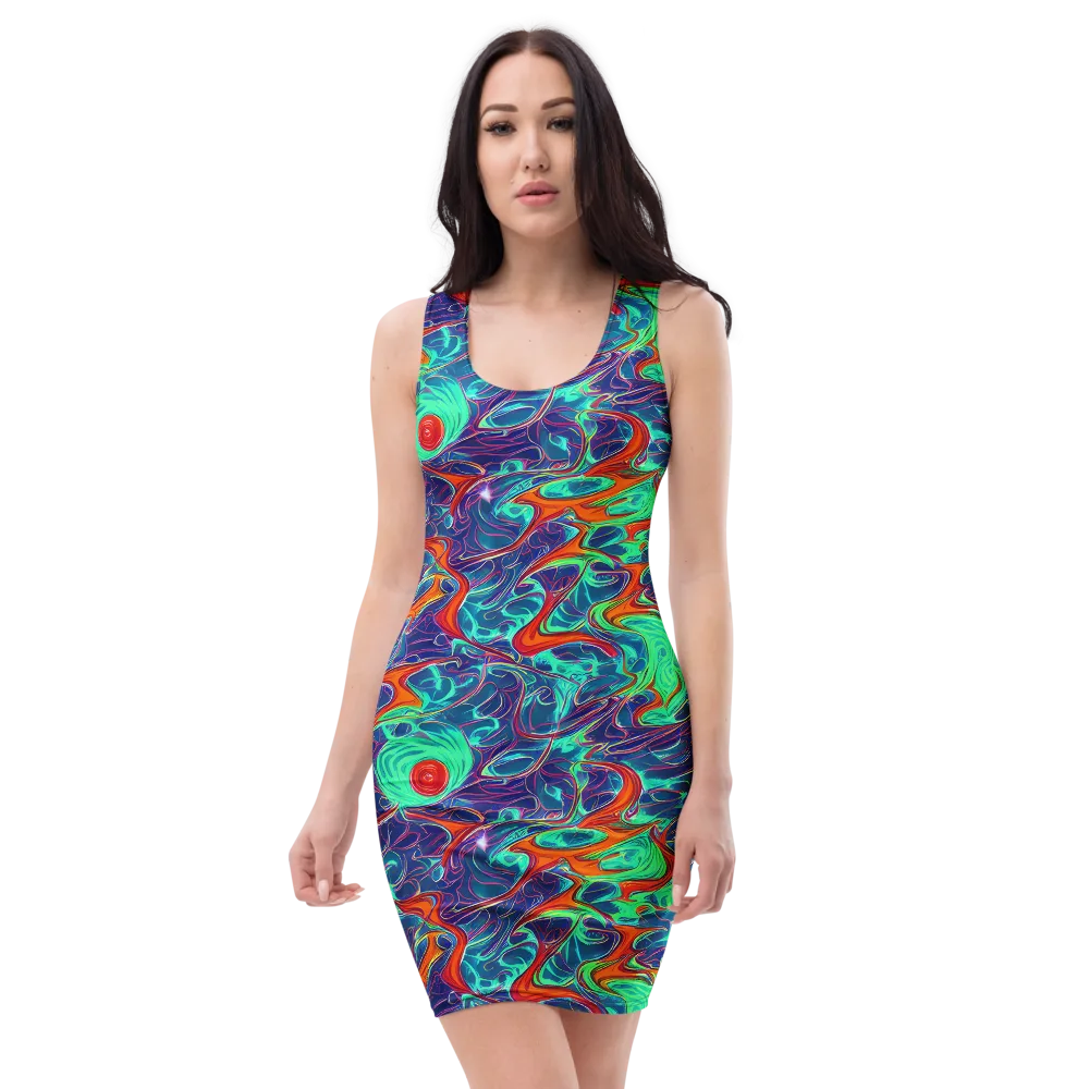 Cosmic Meltwater on Bodycon Dress — Front