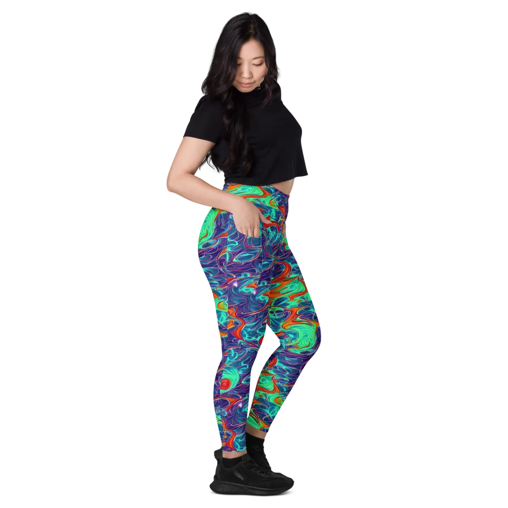 Cosmic Meltwater on Leggings with Pockets — Right