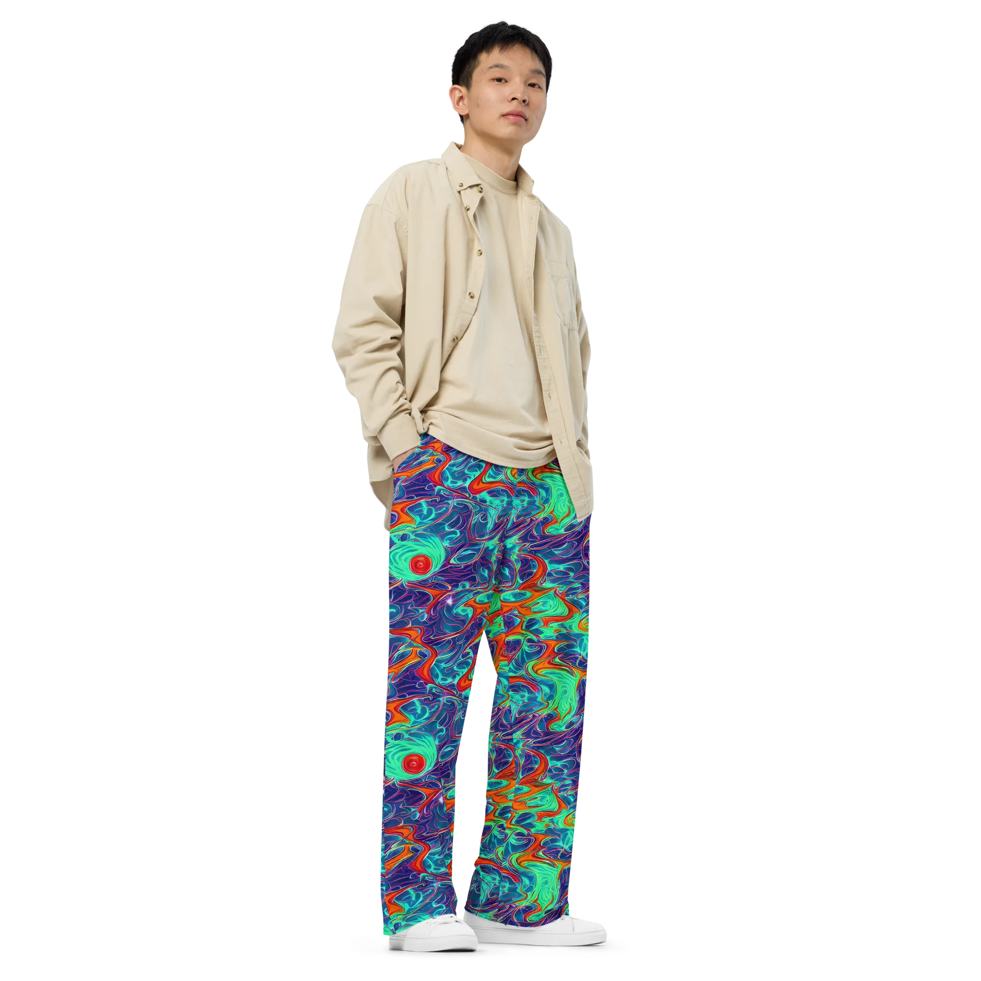 Cosmic Meltwater on Wide-Leg Pants — Right Front
