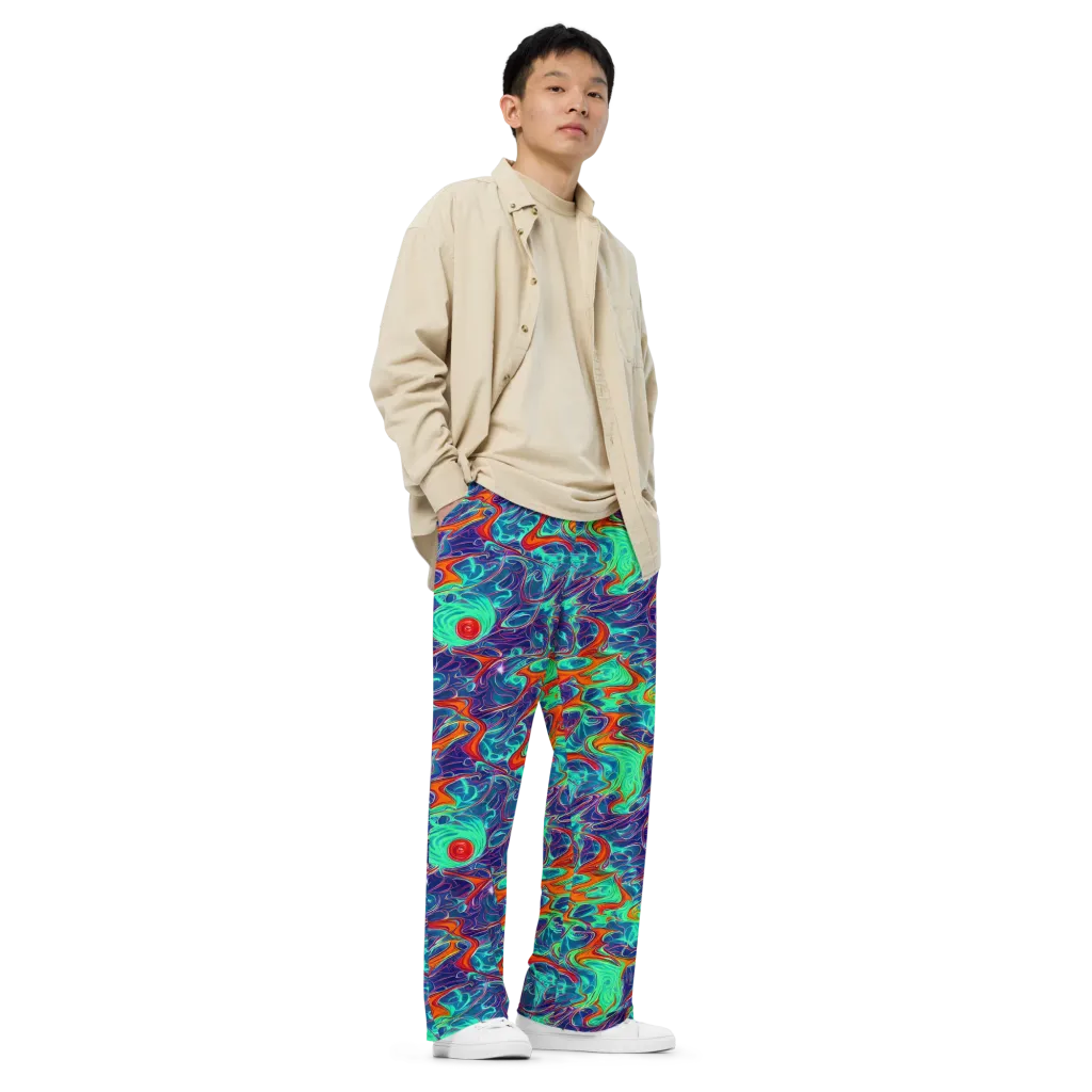 Cosmic Meltwater on Wide-Leg Pants — Right Front