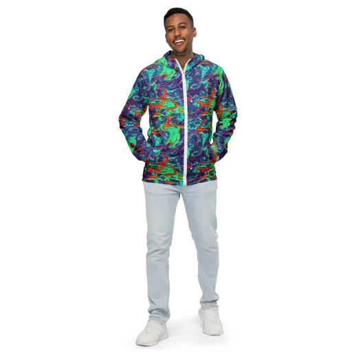 Cosmic Meltwater on a Men's Windbreaker