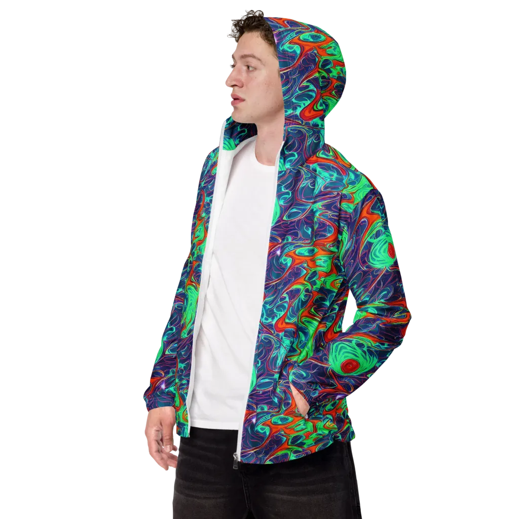 Cosmic Meltwater on Men's Windbreaker — Left Front