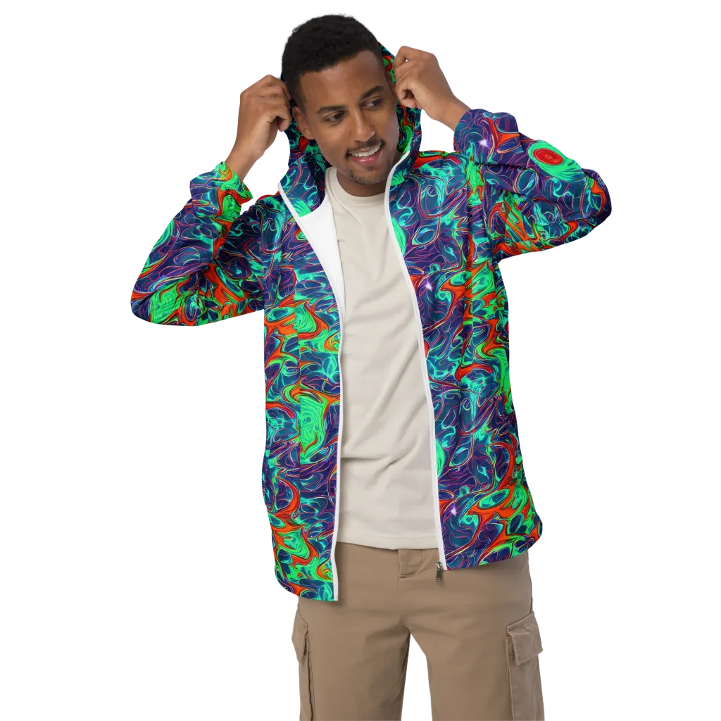 Cosmic Meltwater on Men's Windbreaker — Front