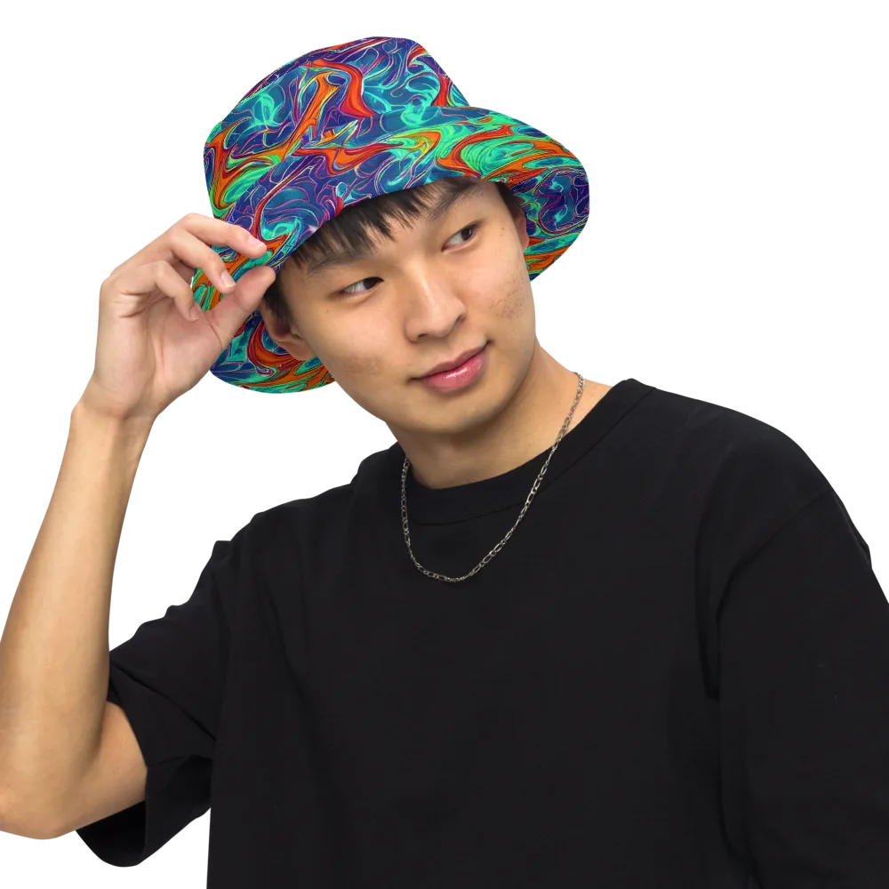 Cosmic Meltwater on Reversible Bucket Hat — Front Inside