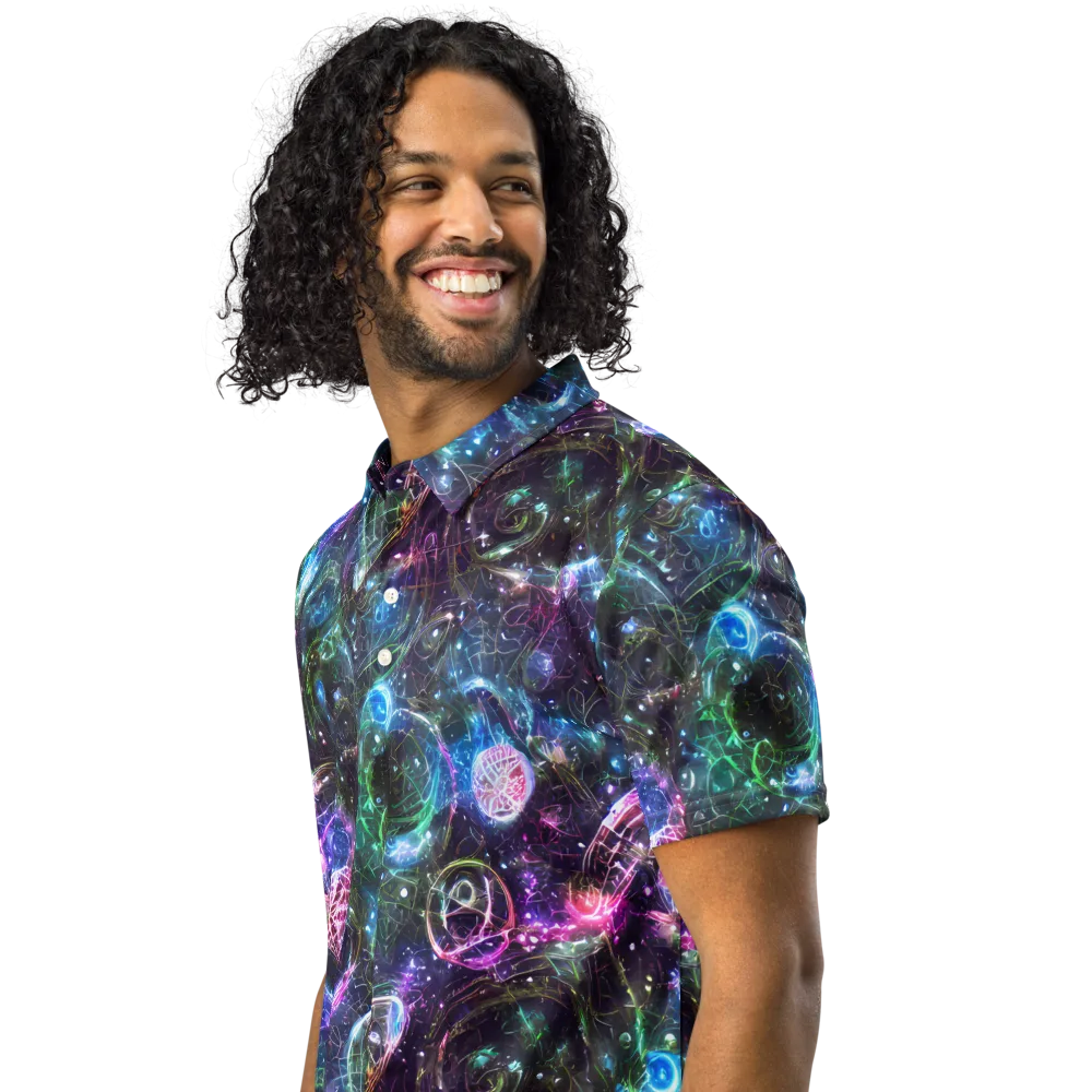 Vortex Spectrum on Men's Slim Fit Polo Shirt — Left Front