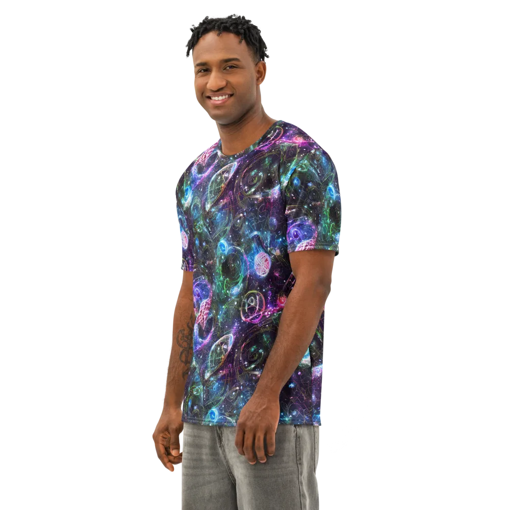 Vortex Spectrum on Men's Cotton Crew Neck T-Shirt — Left Front
