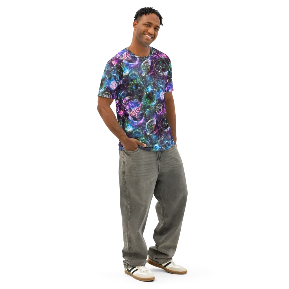 Vortex Spectrum on Men's Cotton Crew Neck T-Shirt — Right Front