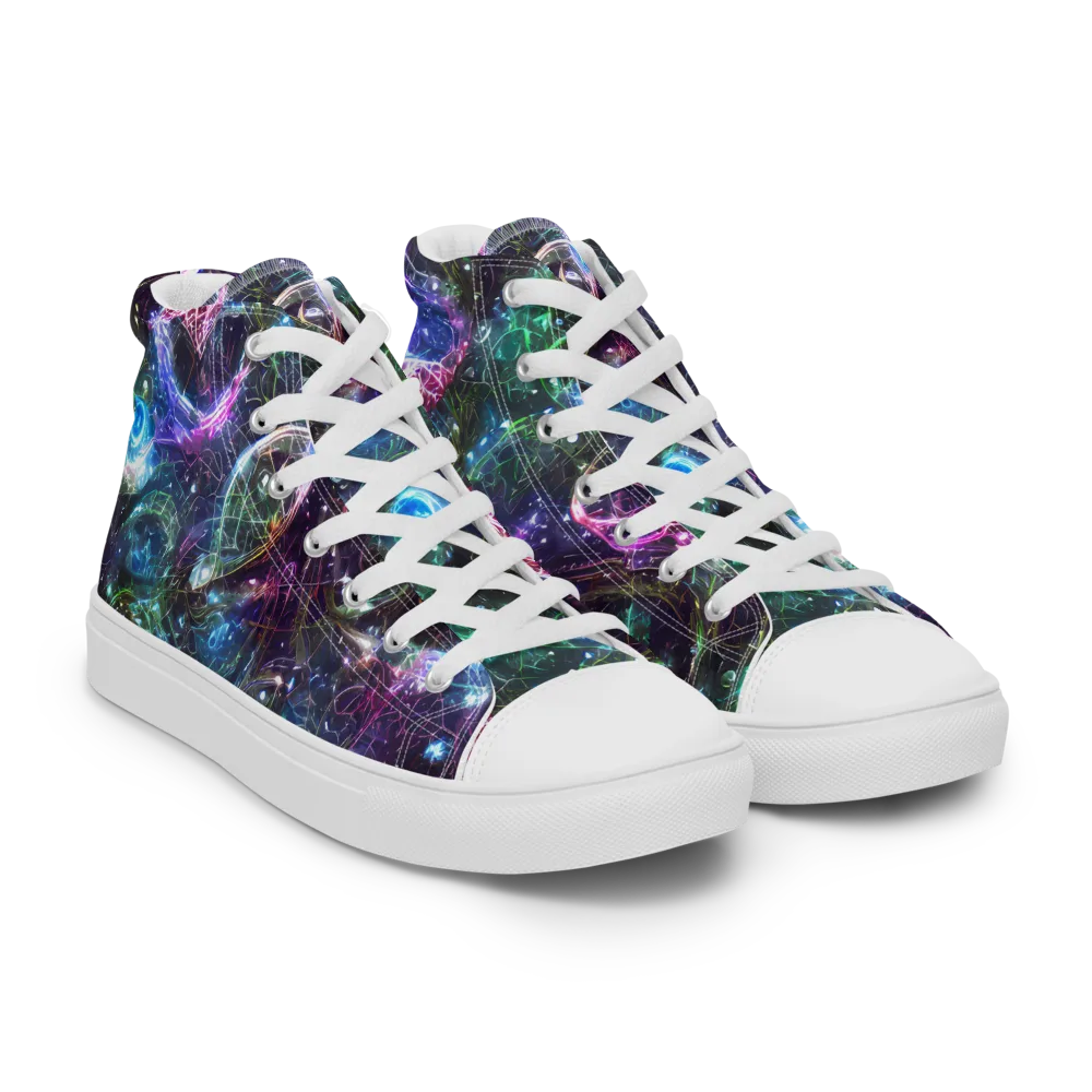 Vortex Spectrum on Men's High Top Canvas Shoes — Right Front