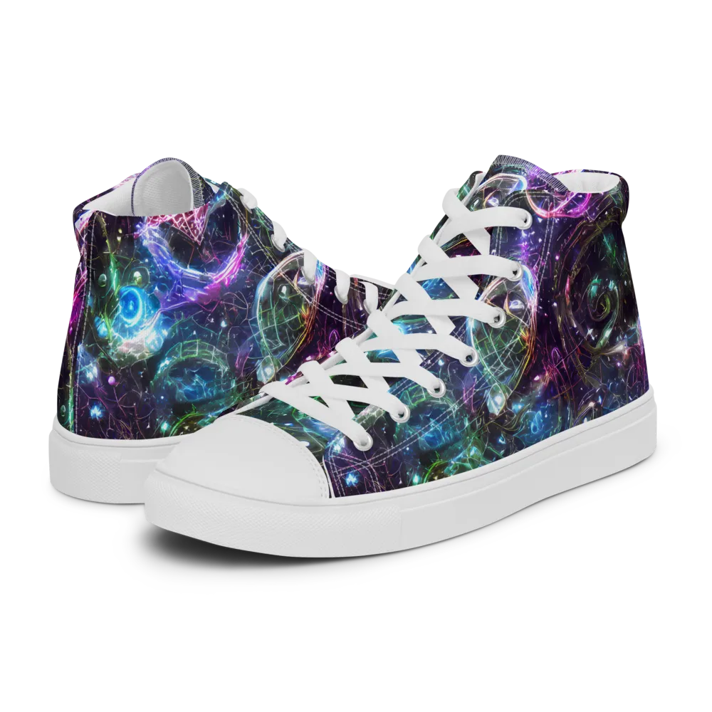 Vortex Spectrum on Men's High Top Canvas Shoes — Left
