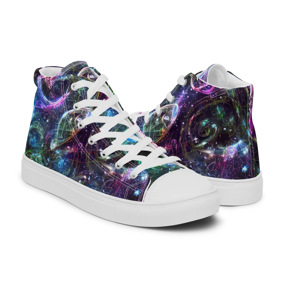 Vortex Spectrum on Men's High Top Canvas Shoes — Right