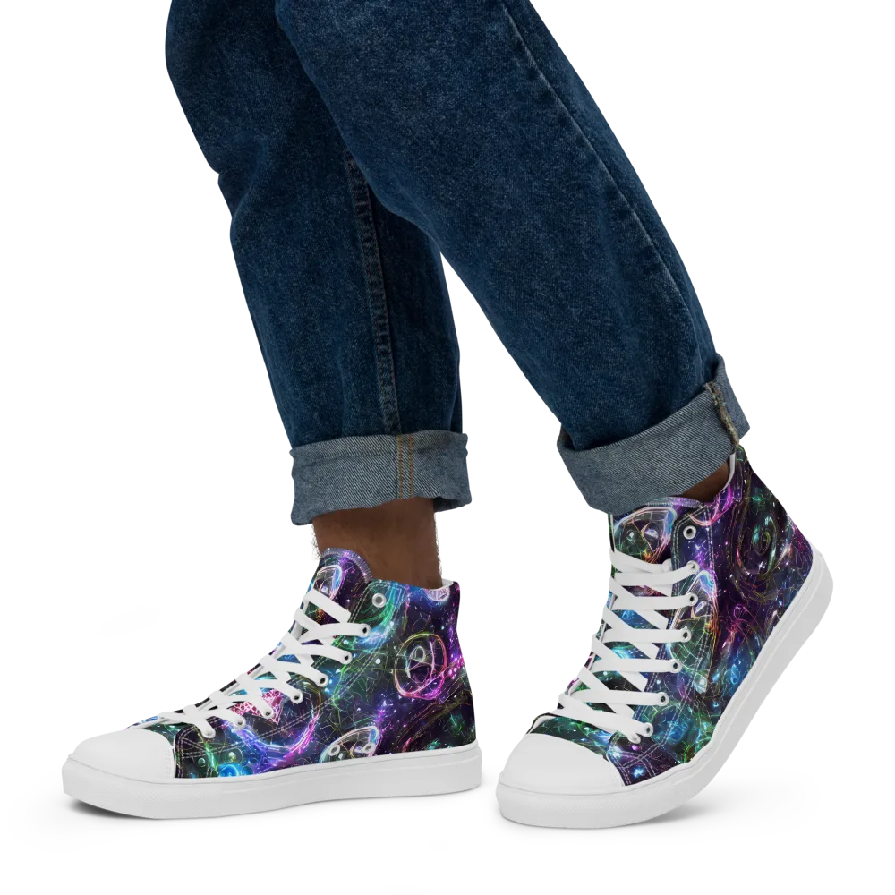 Vortex Spectrum on Men's High Top Canvas Shoes — Left