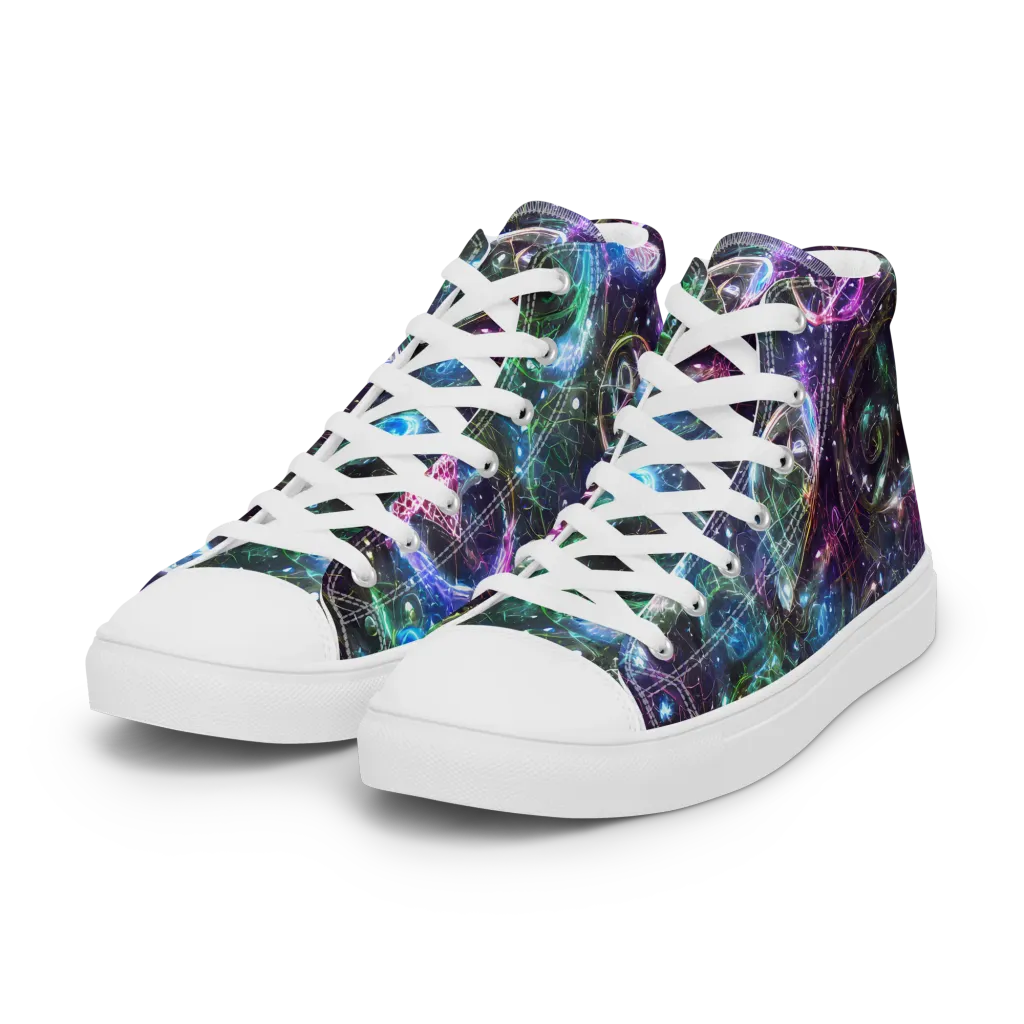 Vortex Spectrum on Women's High Top Canvas Shoes — Left Front