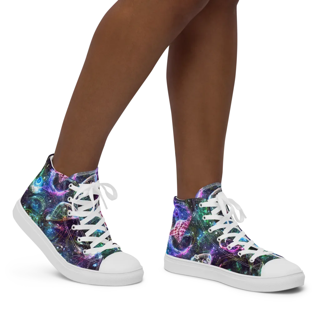 Vortex Spectrum on Women's High Top Canvas Shoes — Right