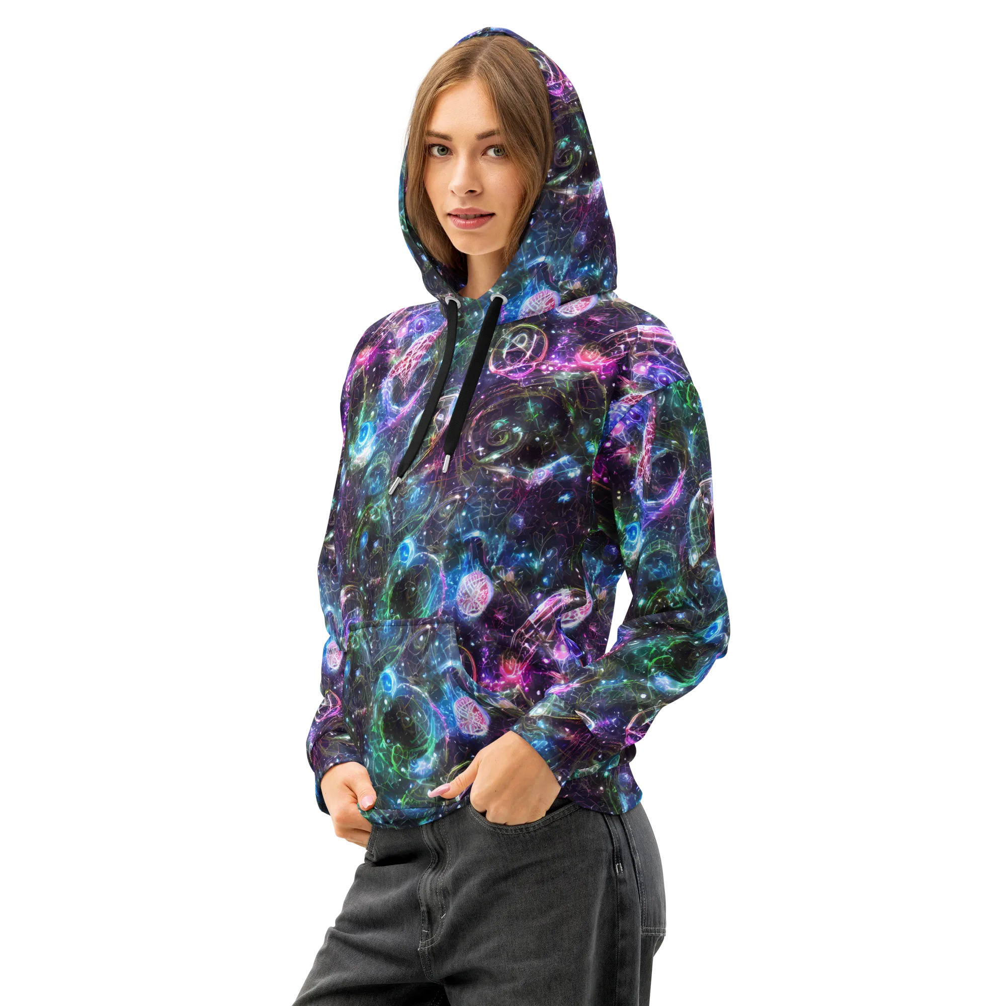 Vortex Spectrum on Cotton Hoodie — Left Front