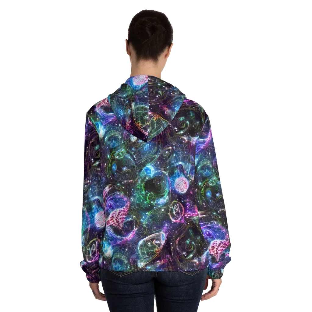 Vortex Spectrum on Women's Full-Zip Hoodie — Back On Person