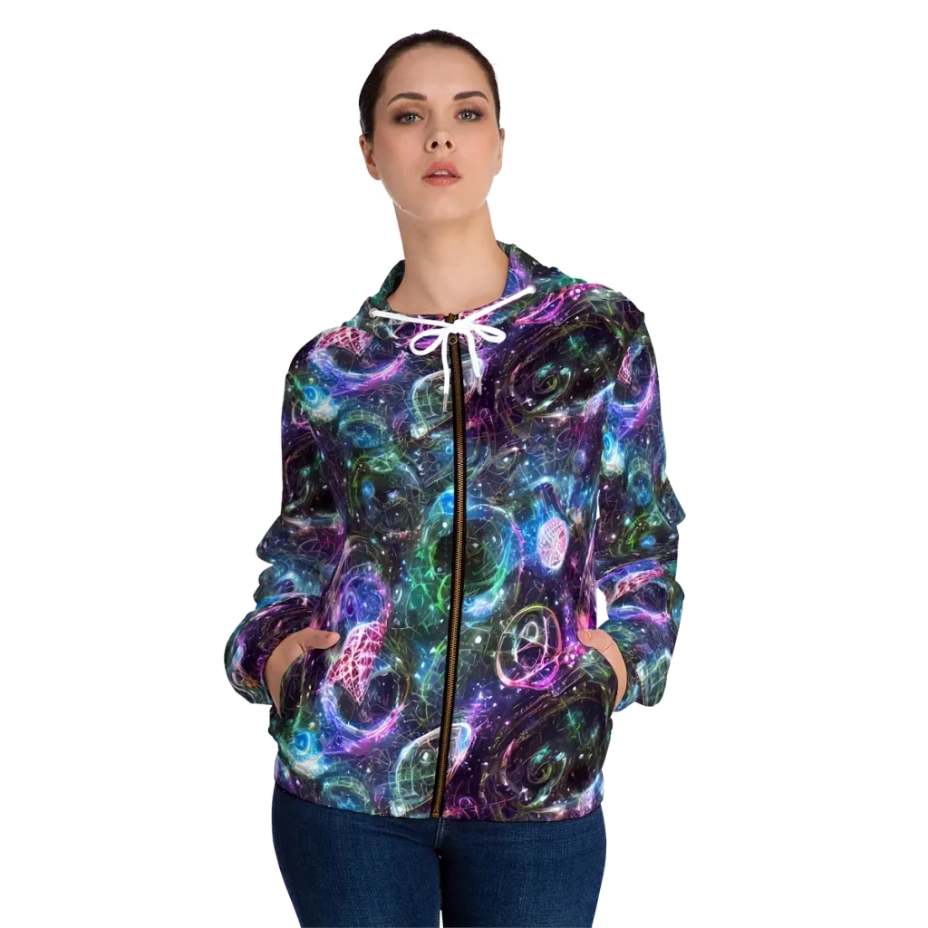 Vortex Spectrum on Women's Full-Zip Hoodie — Front On Person