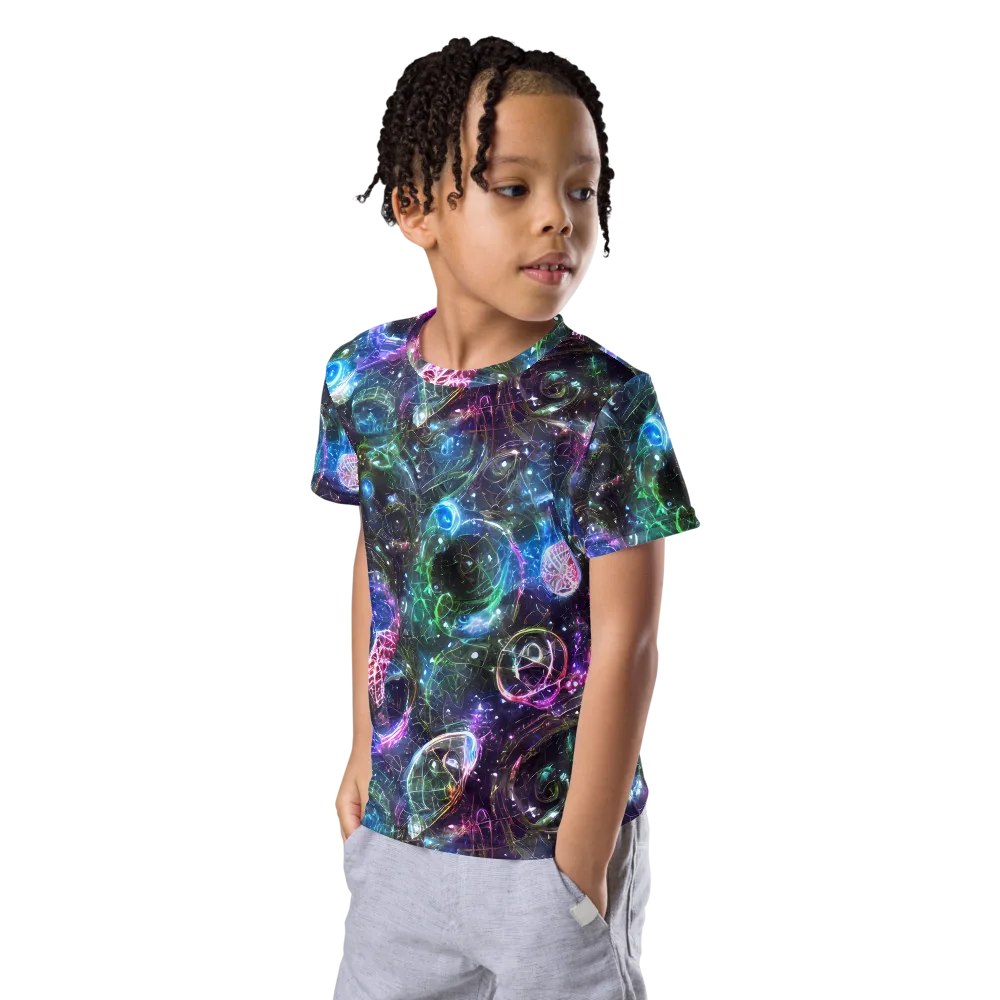Vortex Spectrum on Kids Crew Neck T-Shirt — Left Front